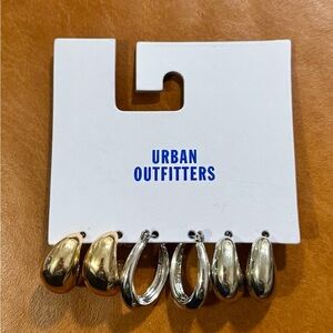 Urban Outfitters‎ Mixed Metal Hoop Earrings (Set of 3)